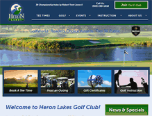 Tablet Screenshot of heronlakesgolf.com